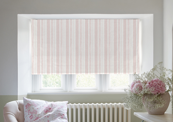 Shabby Chic by Rachel Ashwell Watercolour Stripe, Blush - Twist&Fit Roman Blind - Image 3